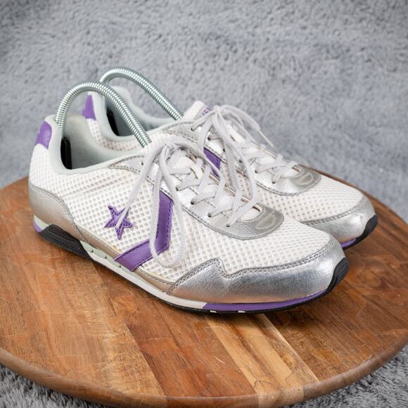 CONVERSE RETRO ONE STAR RUNNING SHOES PURPLE-SILVER-WHITE WOMEN'S SIZE 10 - Picture 1 of 7